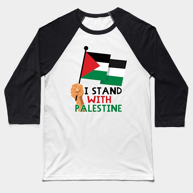 I Stand with Palestine - Free Palestine - I Love Palestine - Palestinian Resistance Solidarity Design Baseball T-Shirt by QualiTshirt